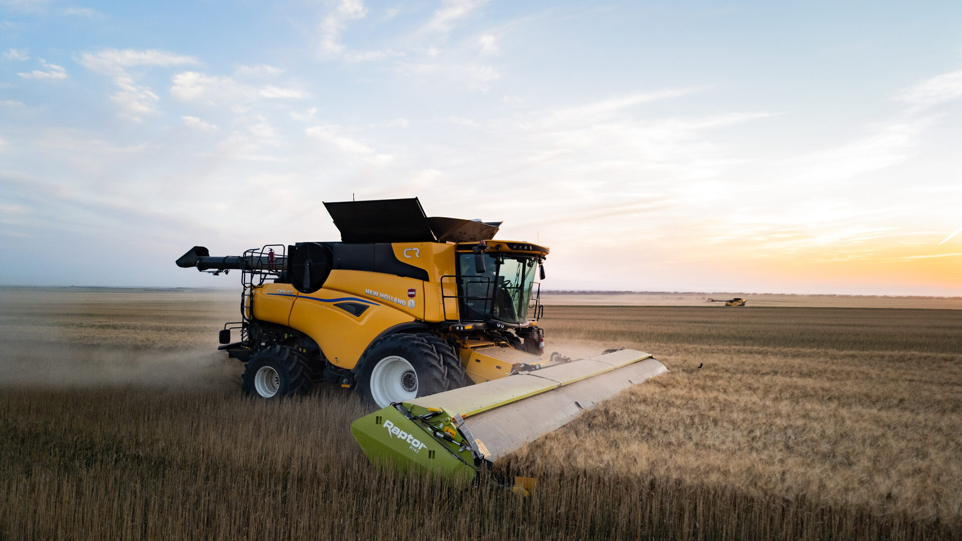 Raptor Stripper Header operating in field